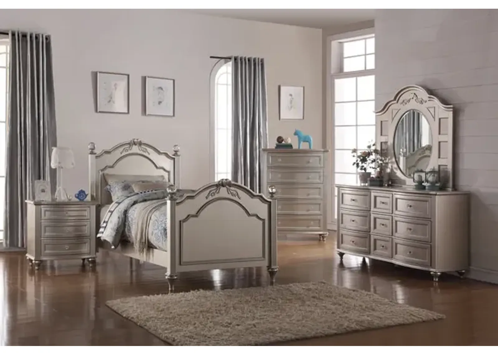 Chantilly Twin Bedroom Suite - Silver