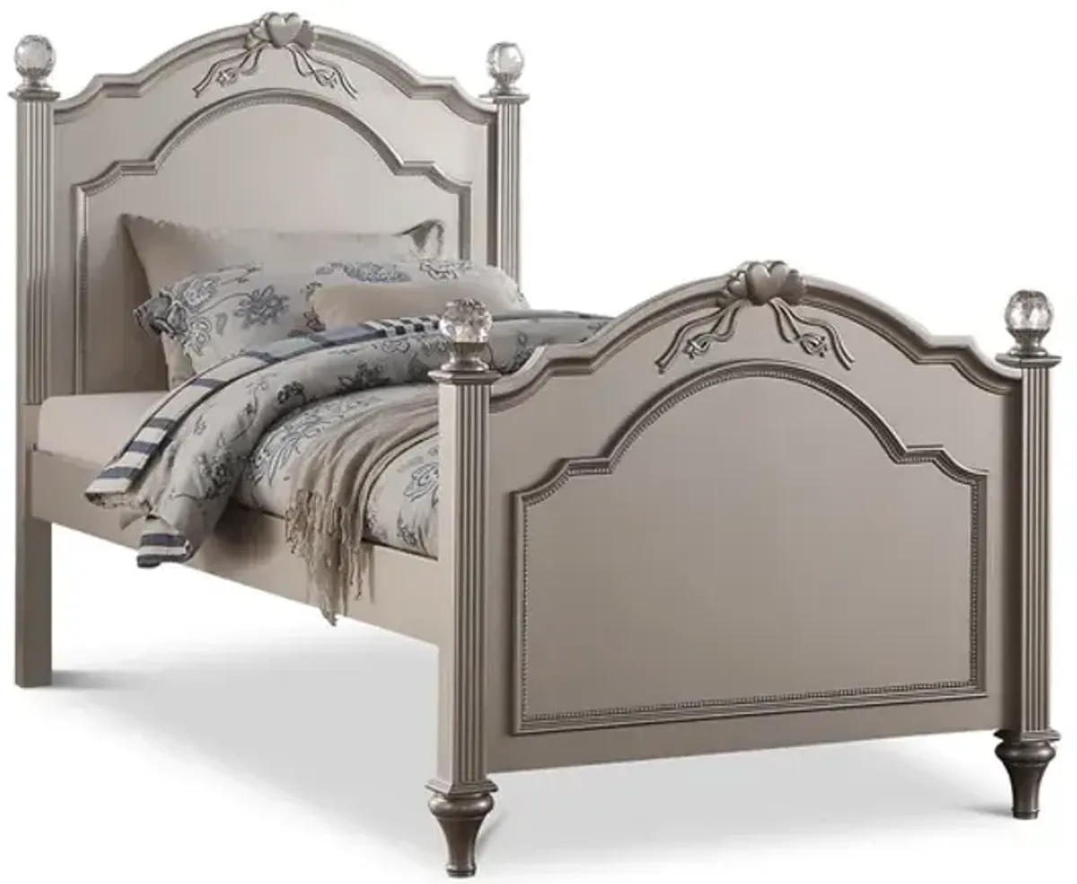 Chantilly Full Post Bed - Silver