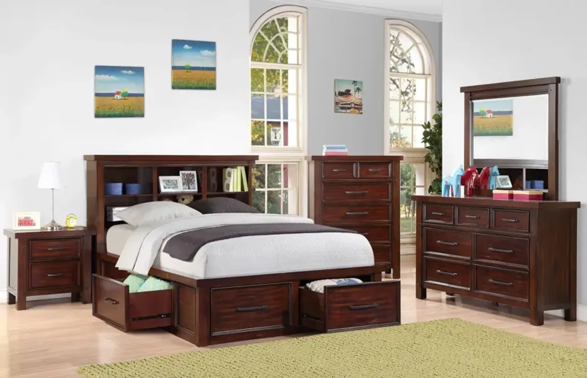 Delray Full Bookcase Storage Bed - Storage On All Sides