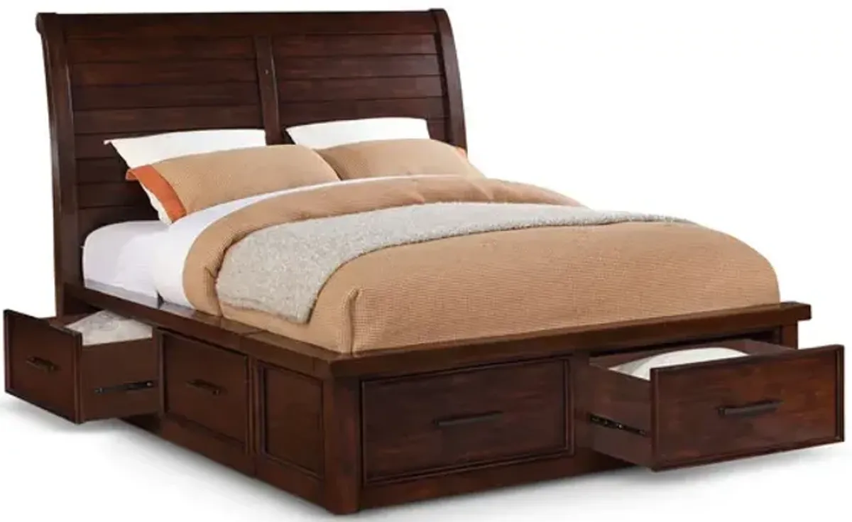 Delray Sleigh Bed With 2 Storage Sides And Storage Footboard