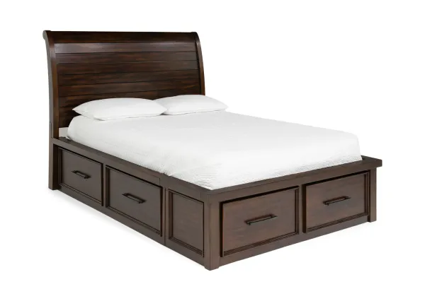 Delray Sleigh Bed With 2 Storage Sides And Storage Footboard - Twin