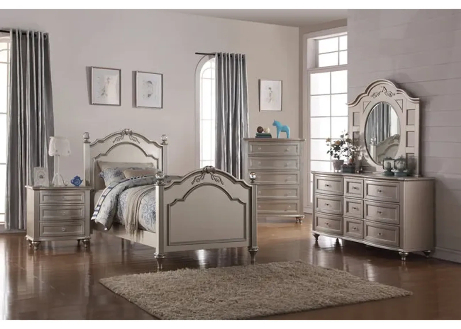 Chantilly Full Bedroom Suite - Silver