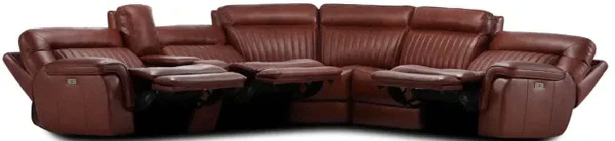 Edward 6 Piece Leather Power Reclining Sectional