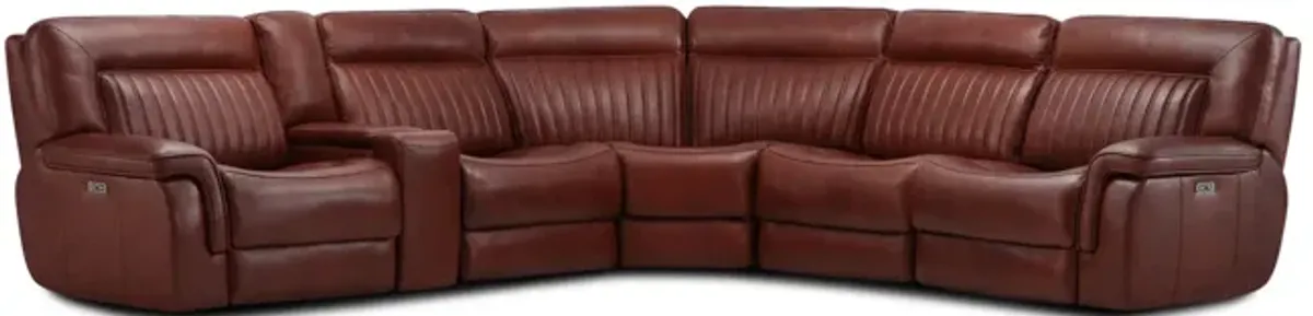 Edward 6 Piece Leather Power Reclining Sectional