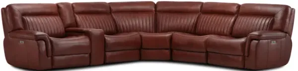 Edward 6 Piece Leather Power Reclining Sectional
