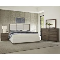 Crafted Oak Queen Upholstered Bedroom Suite