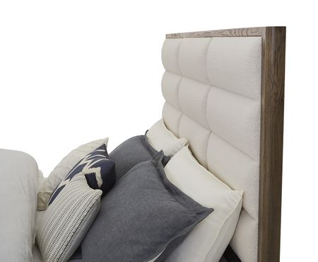 Crafted Oak King Upholstered Bed