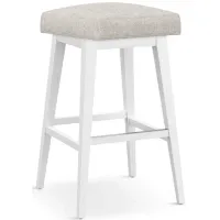 Tailormade Backless Stool With White Base - Brown