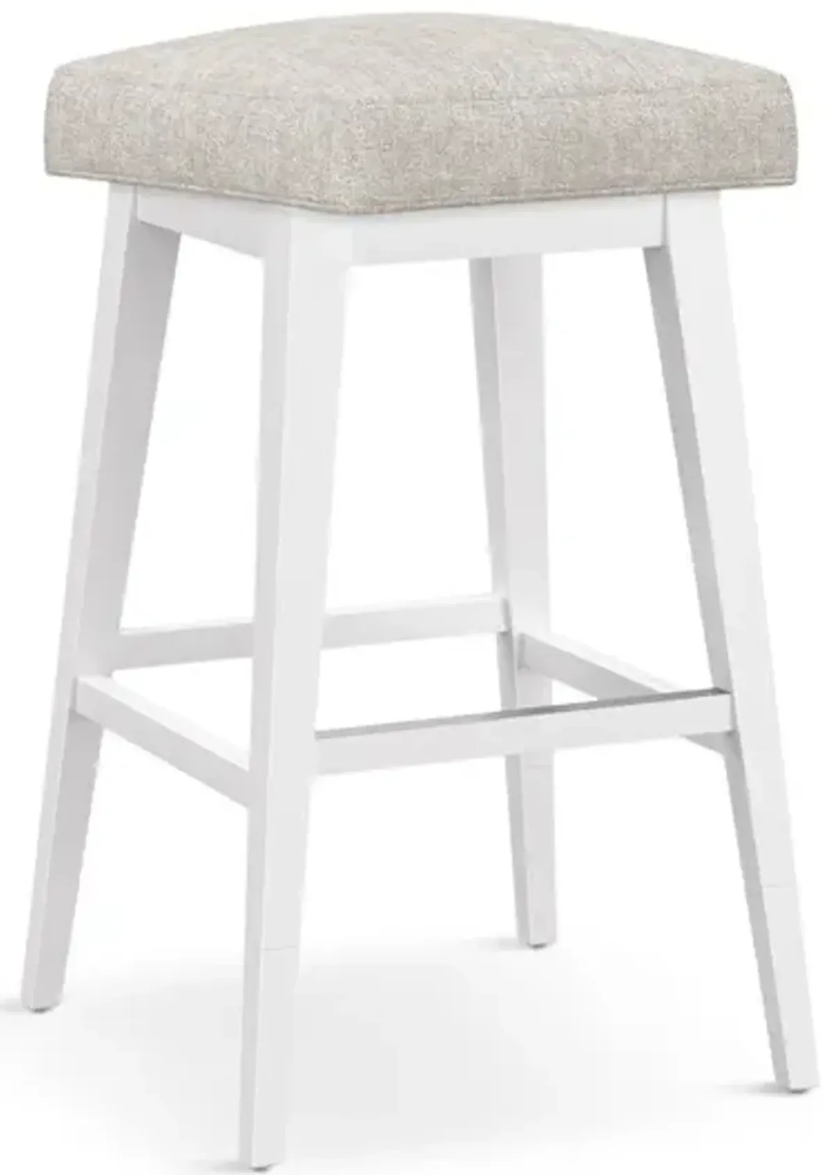 Tailormade Backless Stool With White Base - Brown