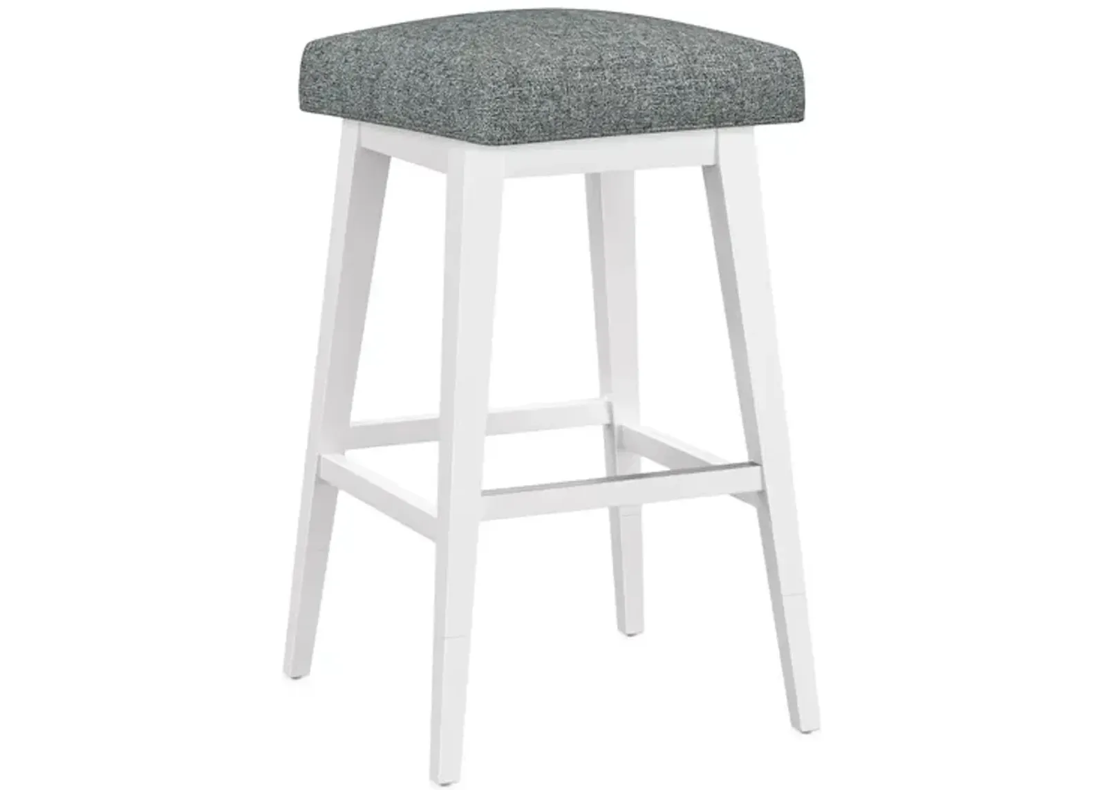 Tailormade Backless Stool With White Base - Grey