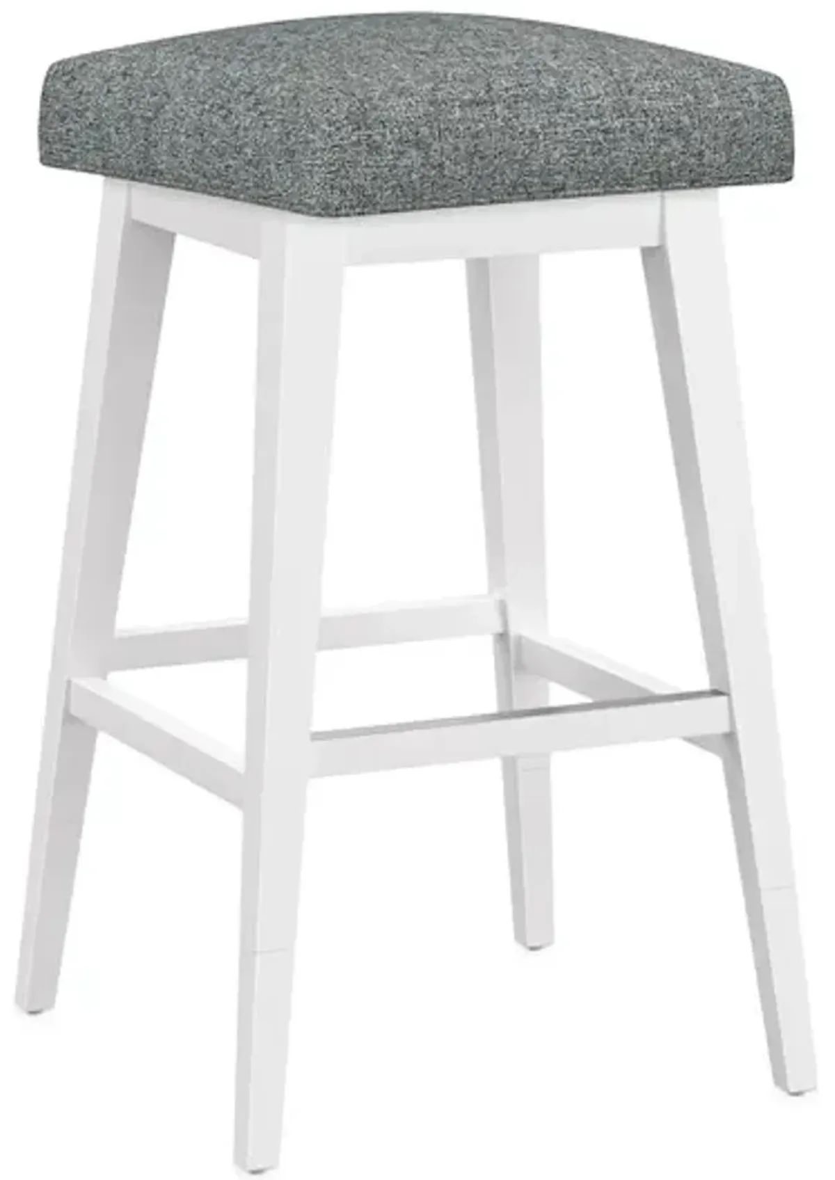 Tailormade Backless Stool With White Base - Grey