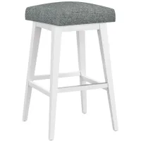 Tailormade Backless Stool With White Base - Grey