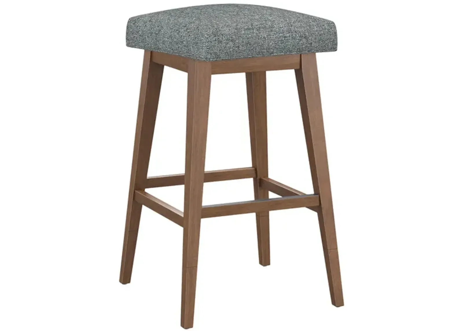 Tailormade Backless Stool With Brown Base - Grey