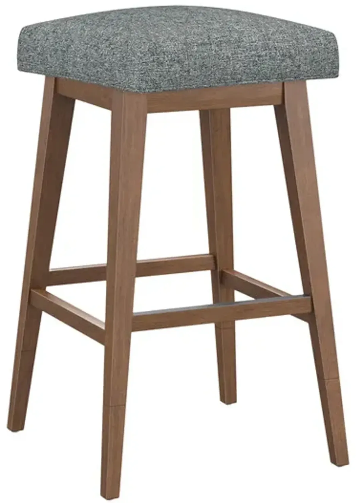 Tailormade Backless Stool With Brown Base - Grey