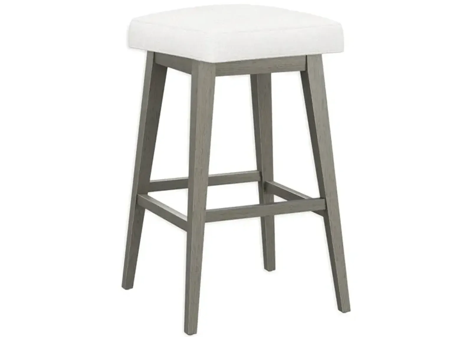 Tailormade Backless Stool With Grey Base - White