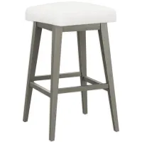 Tailormade Backless Stool With Grey Base - White
