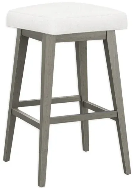 Tailormade Backless Stool With Grey Base - White