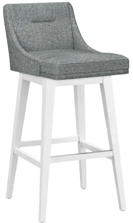 Tailormade Tapered Seat Stool With White Base - Grey