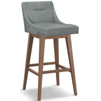 Tailormade Tapered Seat Stool With Brown Base - Grey