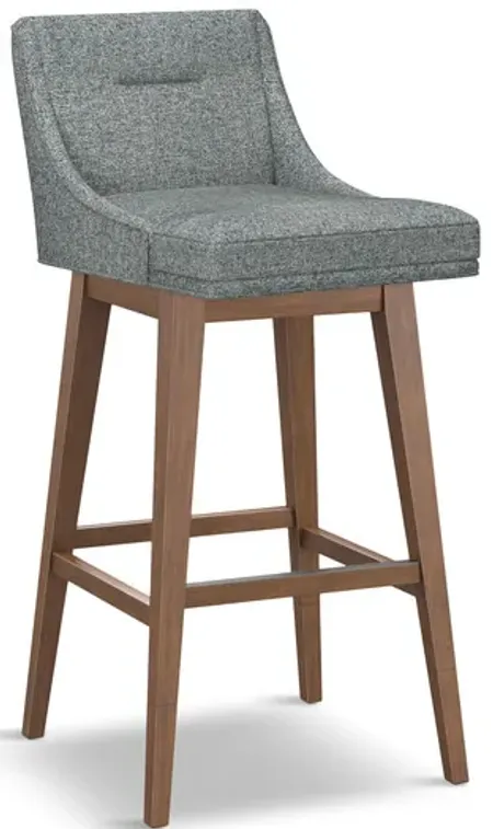 Tailormade Tapered Seat Stool With Brown Base - Grey