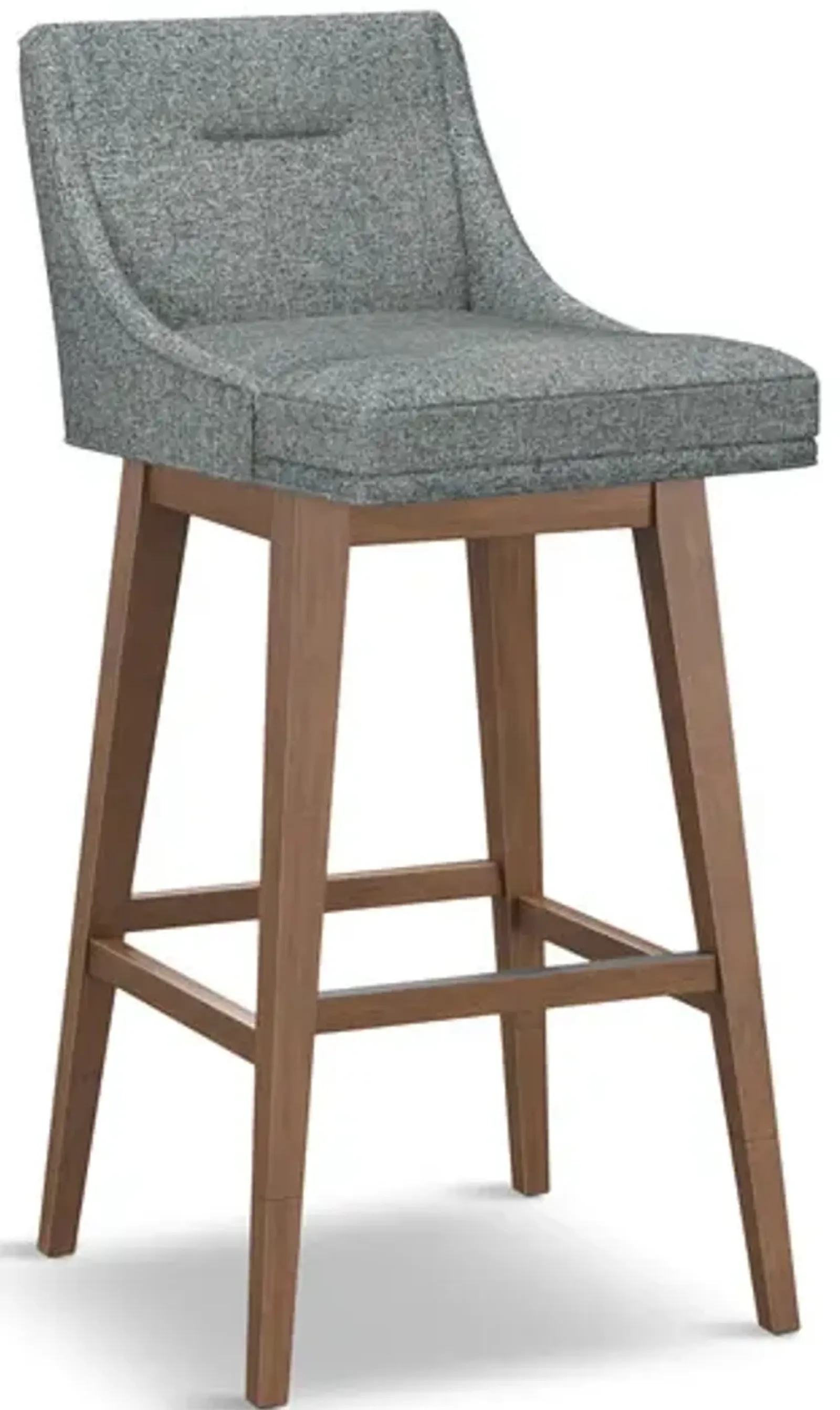 Tailormade Tapered Seat Stool With Brown Base - Grey