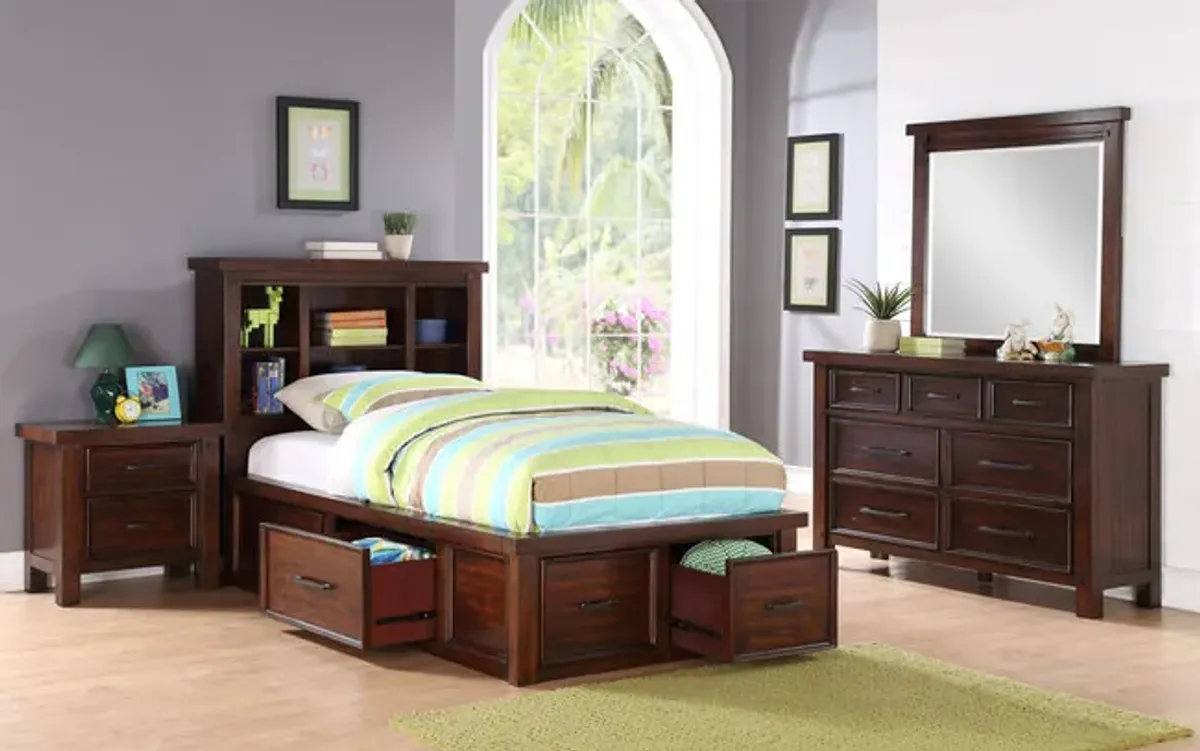 Delray Twin Bookcase Storage Bedroom Suite