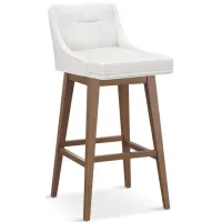 Tailormade Tapered Seat Stool With Brown Base - White