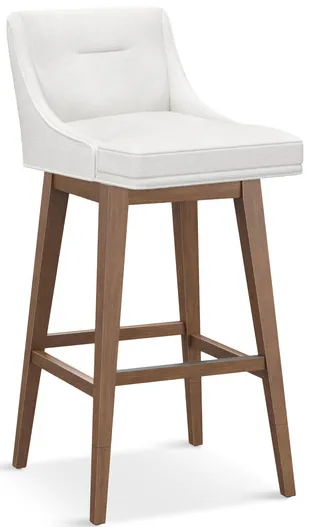 Tailormade Tapered Seat Stool With Brown Base - White