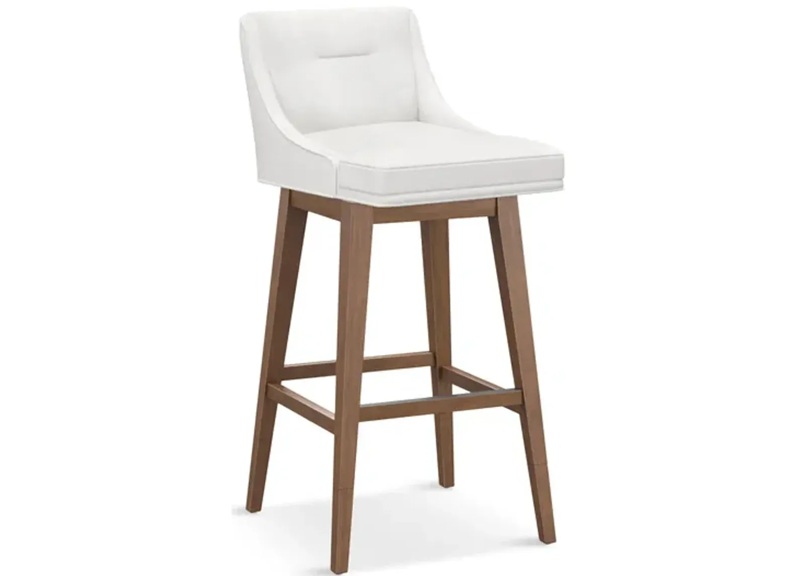 Tailormade Tapered Seat Stool With Brown Base - White