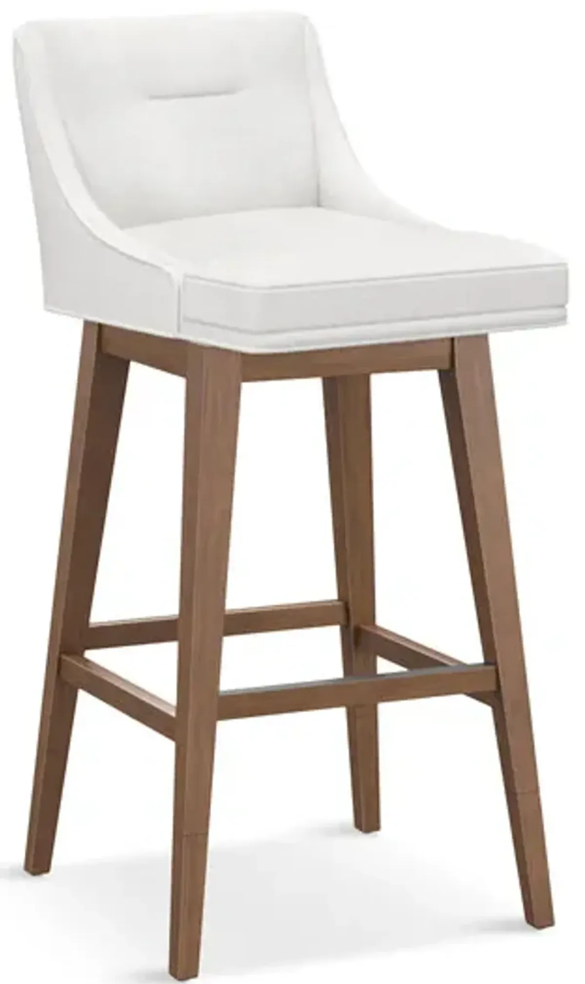 Tailormade Tapered Seat Stool With Brown Base - White