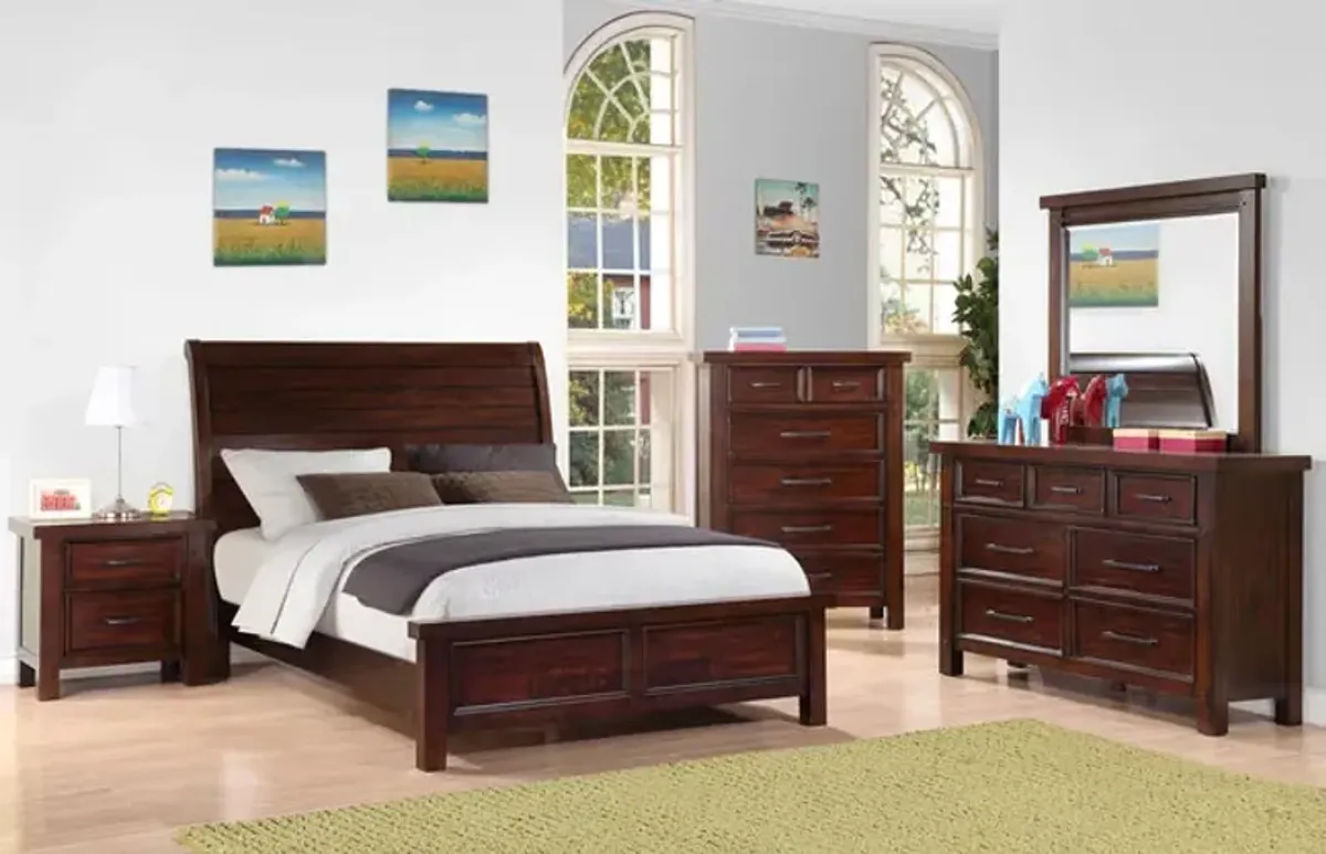 Delray Twin Sleigh Bedroom Suite - Dark