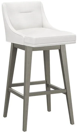 Tailormade Tapered Seat Stool With Grey Base - White