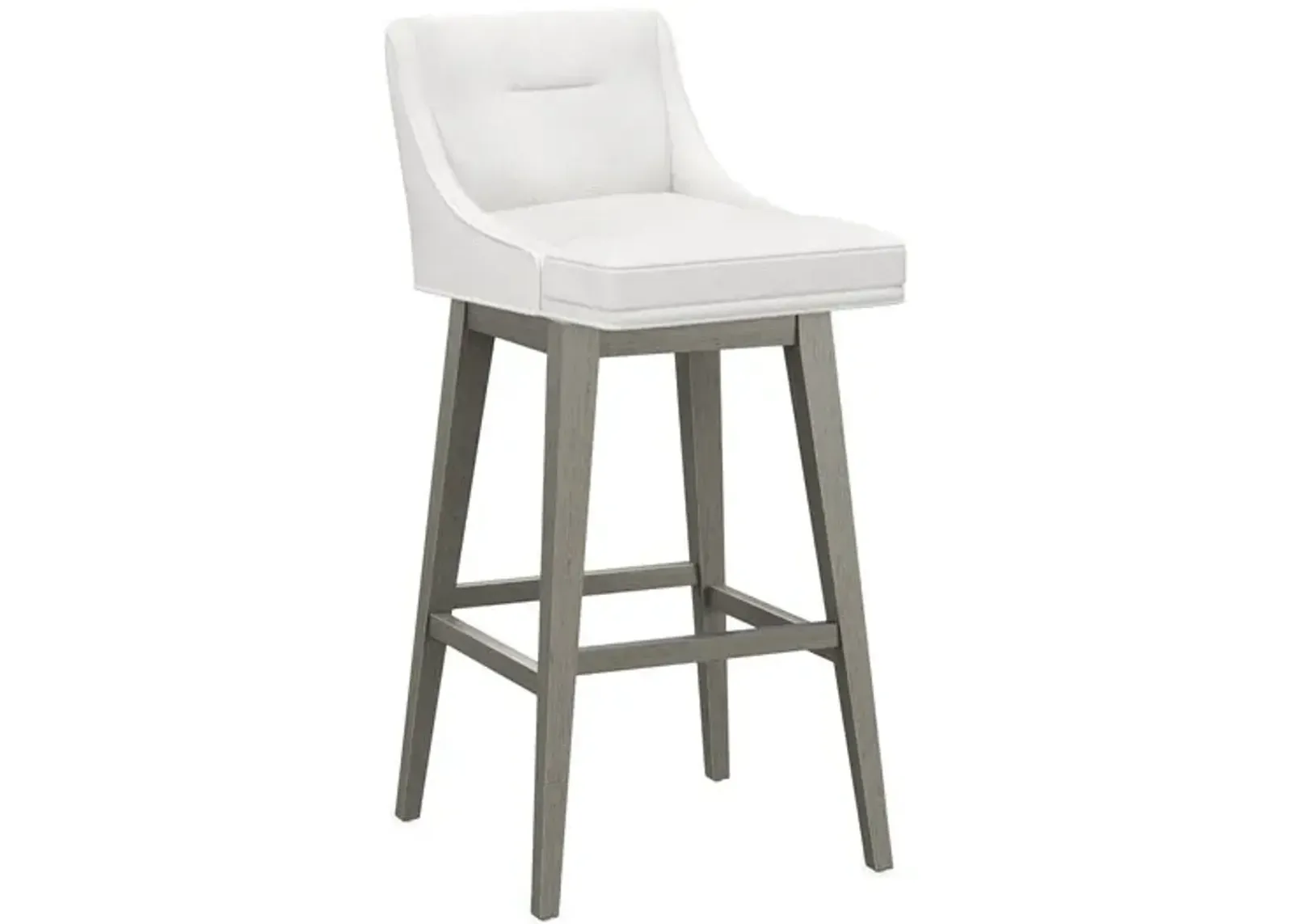 Tailormade Tapered Seat Stool With Grey Base - White