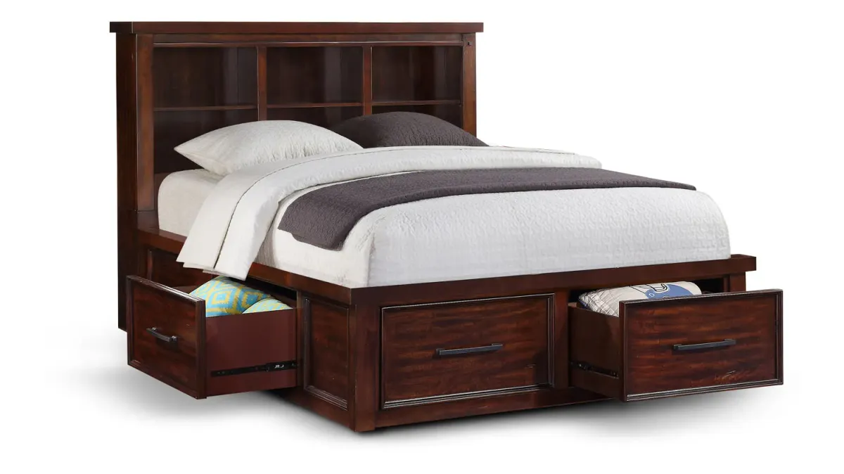 Delray Full Bookcase Storage Bed