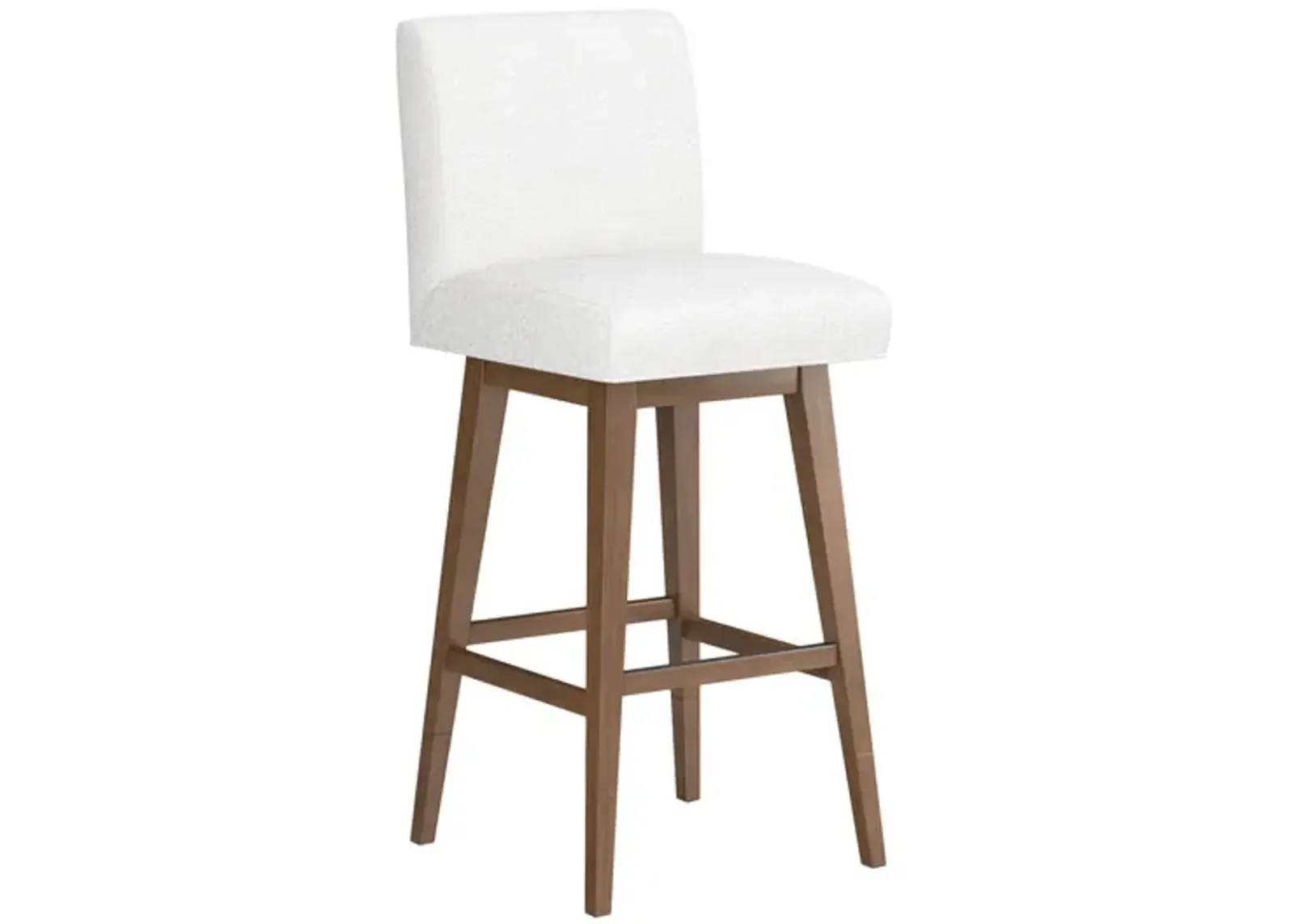 Tailormade Parsons Stool With Brown Base - White