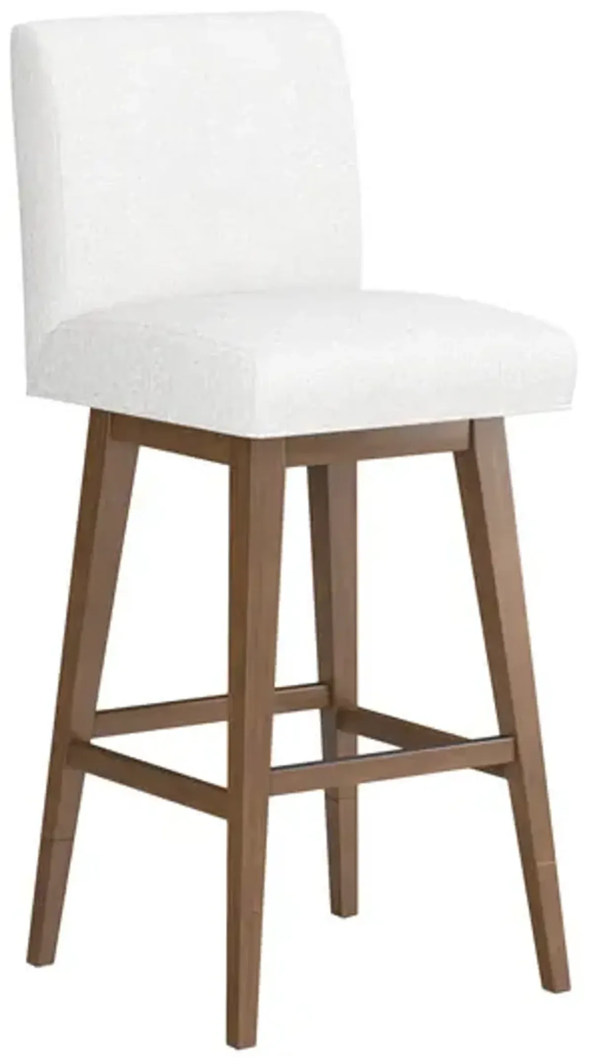 Tailormade Parsons Stool With Brown Base - White