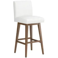 Tailormade Parsons Stool With Brown Base - White