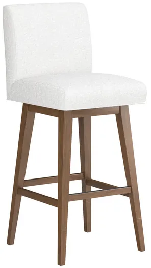 Tailormade Parsons Stool With Brown Base - White