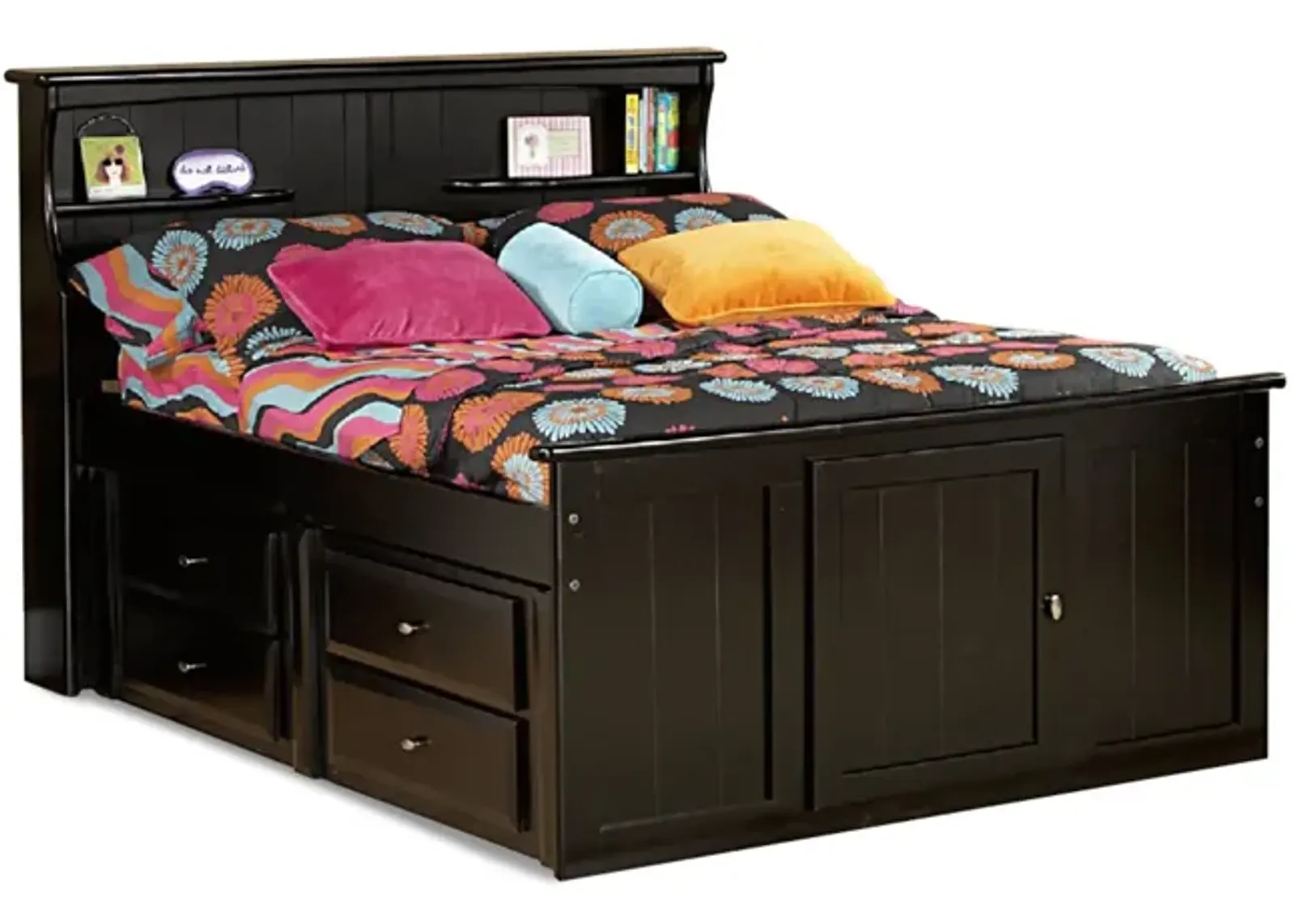 Laguna Twin Bookcase Bed - Black Cherry