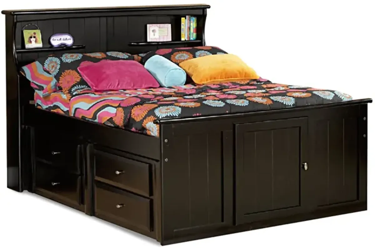 Laguna Twin Bookcase Bed - Black Cherry