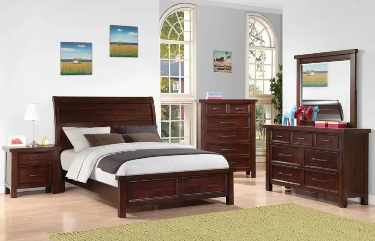 Delray Twin Sleigh Bed - Dark