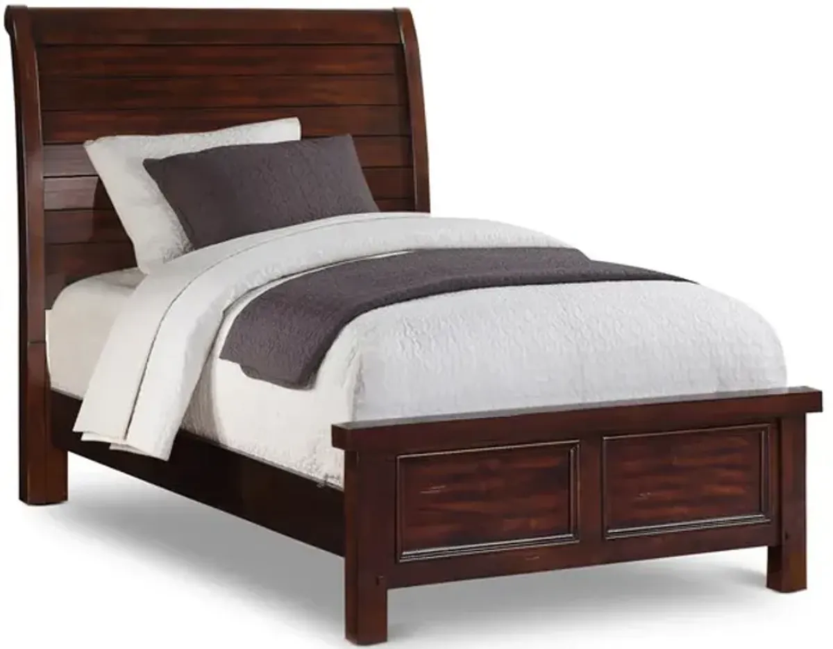 Delray Twin Sleigh Bed - Dark