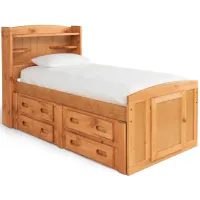 Bunkhouse Palomino Twin Captain Bed with 1 Side Storage - Cinnamon