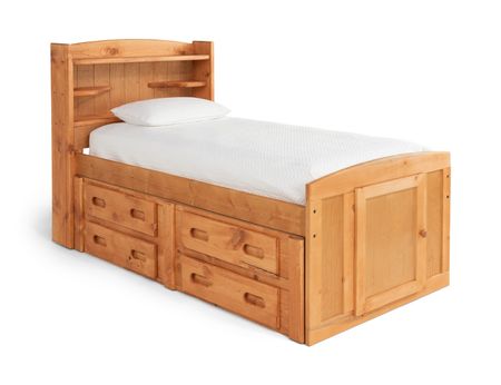 Bunkhouse Palomino Full Captain Bed with 1 Side Storage - Cinnamon