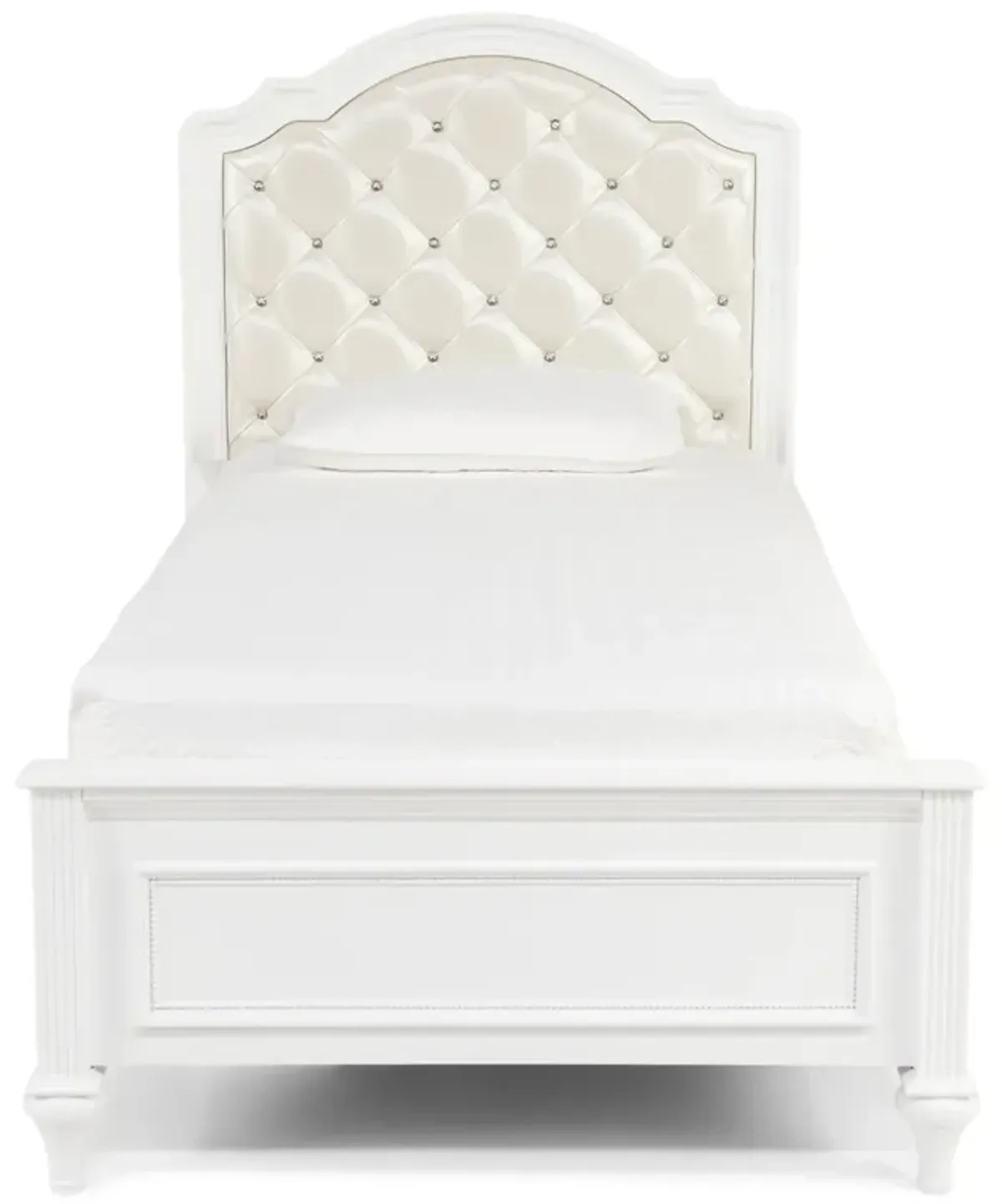 Chantilly Twin Upholstered Bed - White