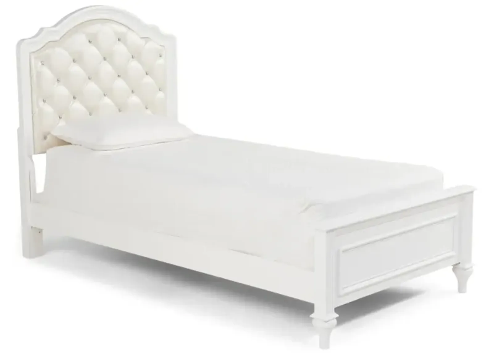 Chantilly Twin Upholstered Bed - White