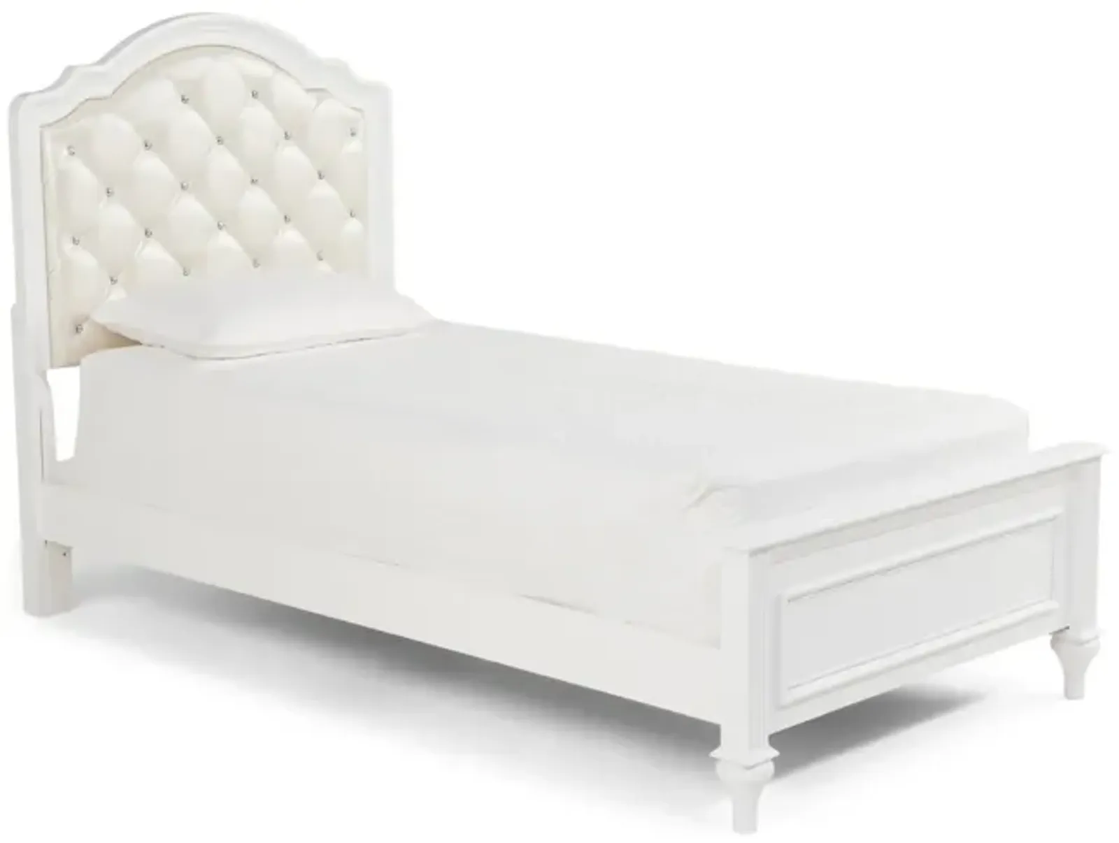 Chantilly Twin Upholstered Bed - White