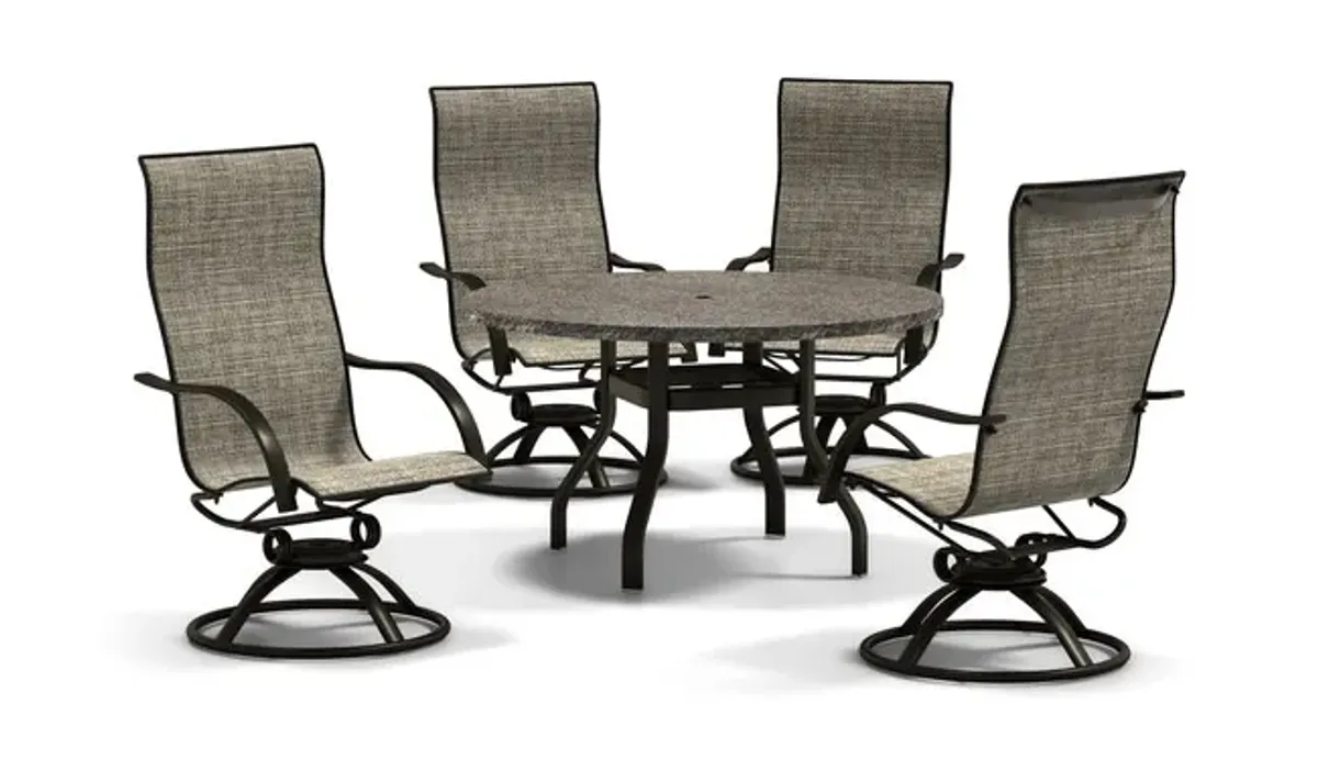 Stella 5 Piece Dining Set Shadowrock Swivel