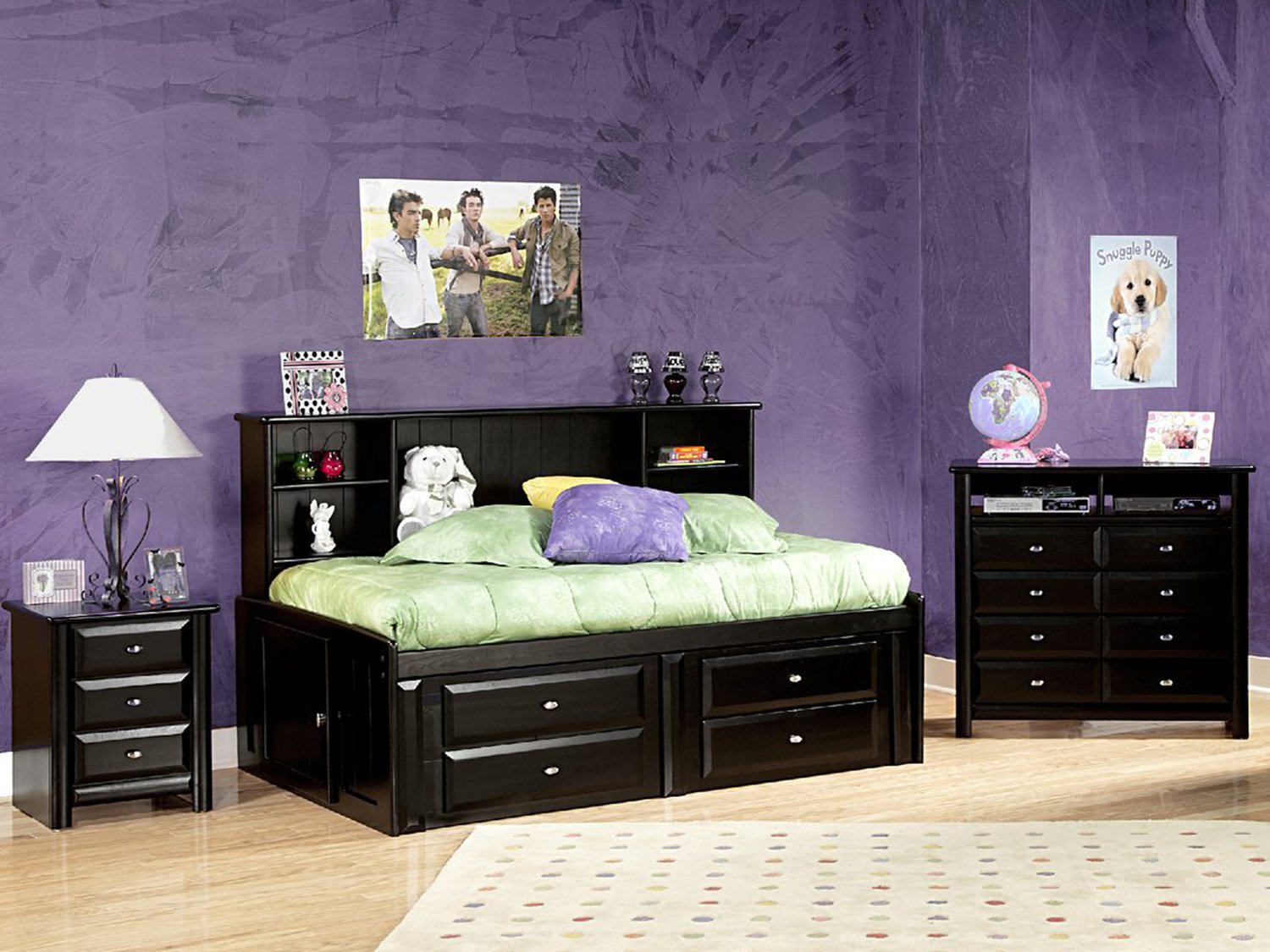 Laguna Full Roomsaver Bed - Black Cherry