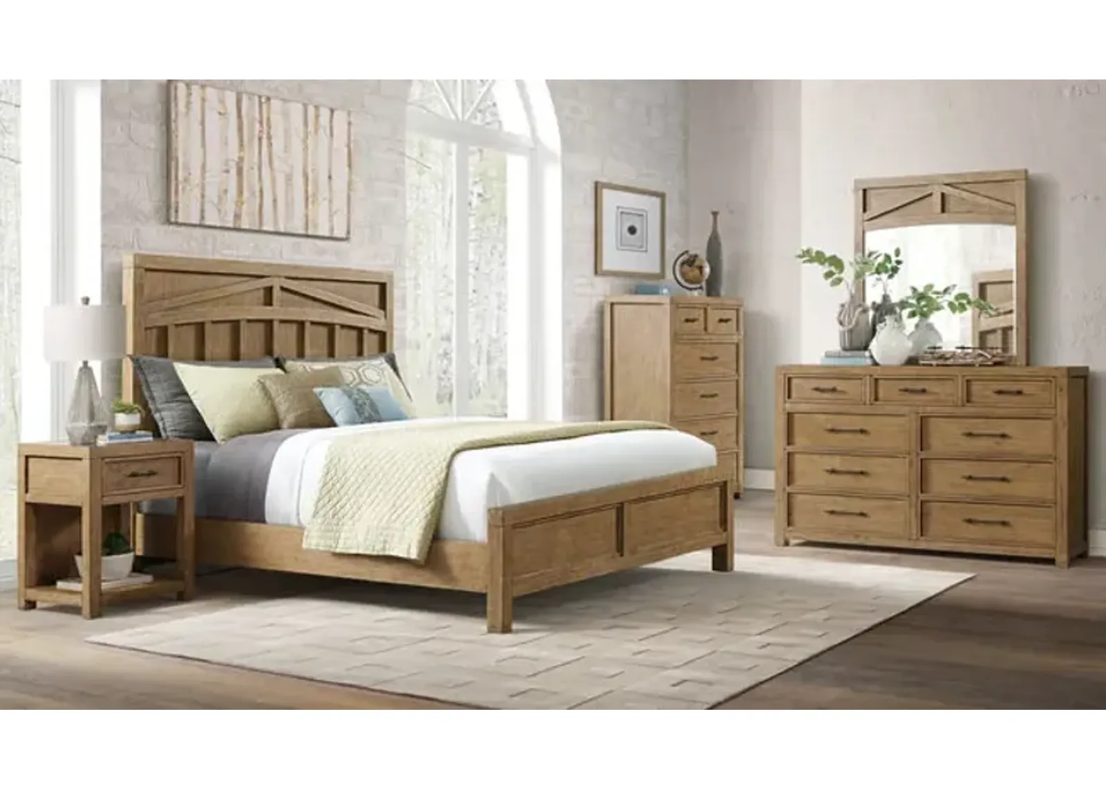 Bozeman Queen Panel Bedroom Suite with 1 Drawer Nightstand